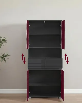 Produktbild von VASAGLE Hochschrank mit Schublade, verstellbaren Ablagen, Badschrank für Badezimmer, offenes Fach, 170 cm, schwarz