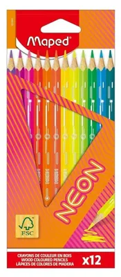 Obrázek produktu pro Maped 831802FC Maped trojhranná barevná tužka NEON, krabička 12 ks