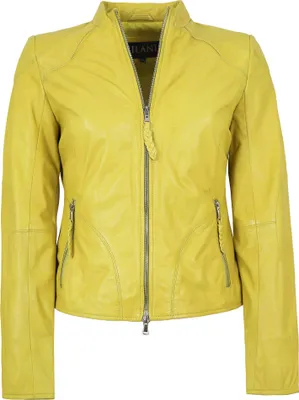 Produktbild von Jilani - Damen Lederjacke Lammnappa gelb : 36