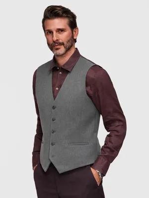 Produktbild von OMBRE Gilet Slim Fit Beige Klassisch V64 dark grey XL