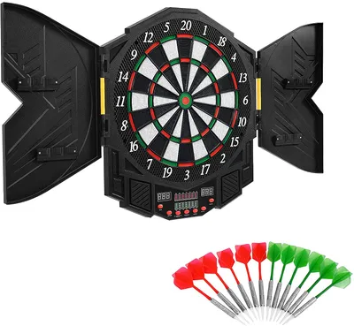 Produktbild von Elektronische Dartscheibe, Dartautomat E-Dartboard mit Dartpfeile, Elektronik Dartboard Set, LED-Dartspiel für mehre Spieler