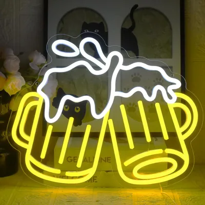Neon Bier Bord LED, dimmbar, 38x30 cm, Bar Deko