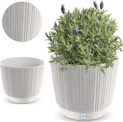 Image de Pot de fleurs 16.8 cm Ryfo pour rebord de fenêtre Table Blanc