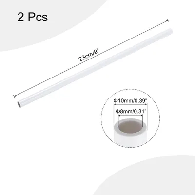 Produktbild von 2 Stš¹ck PVC Rohr, Durchmesser 8mm L?nge 0.23m Rund Kunststoffrohr fš¹r Garten, Aquarium, Wasserleitung, Kabelkanal, lš¹ftungsrohr (Wei?)