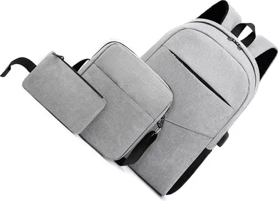 Produktbild von 3-teiliges Rucksack-Set für Damen und Herren, Laptop-Umhängetasche, kleine Tasche für Reisen, Schule, Business, Arbeit, Uni, passend für bis zu 15,6 Z