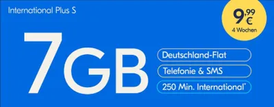 Produktbild von Lyca Prepaid Smartphone SIM Karte ohne Vertrag International Plus S 7GB 250 Min