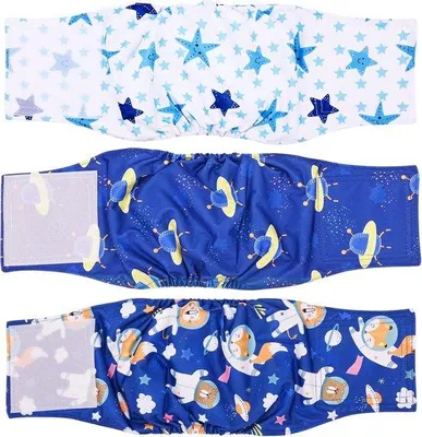 Image de Hunde-Abwinkler - ceintures abdominales réutilisables pour chiens mâles - culottes lavables pour chiens - bandages ajustables pour chiots - hygiène - très absorbantes - douces - pour petits, moyens et grands chiens