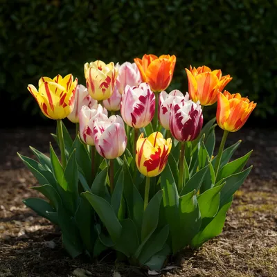 Zdjęcie produktu dla Cebulki kwiatowe Exotenherz - Tulipany Tulipa Flaming Beauty Mix (15 sztuk) średnica 11-12cm