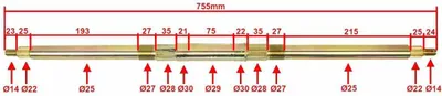 Produktbild von Hinterachse Atv 125 Gold Fuxin Wb