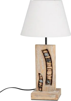 Produktbild von Dekorative Tischlampe Stehlampe in Holz-Steinoptik Design