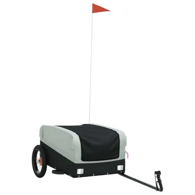 Produktbild von vidaXL Fahrradanhänger Schwarz und Grau 30 kg Eisen