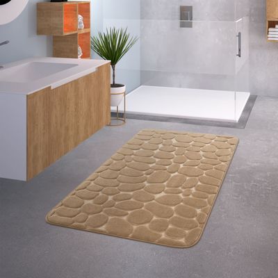 TT Home Badezimmer Badematte Duschmatte Rutschfest Waschbar Memory Schaum Stein Muster Größe 65x120 cm