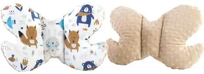 Image de Coussin pour enfants 100 % coton/Minky pour la voiture, la poussette, les voyages, le sommeil
