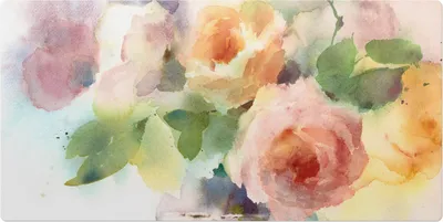 Produktbild von Aquarellblumen– Schreibtischunterlage – Schreibtisch Tischunterlage – 120x60 cm – Unterlage Groß Schreibtischmatte