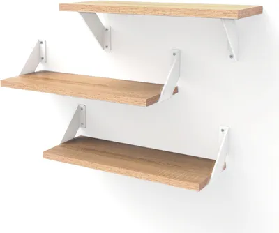 Produktbild von Wandregale 40 cm, 3er Set, Holz hellbraun, für Wohnzimmer
