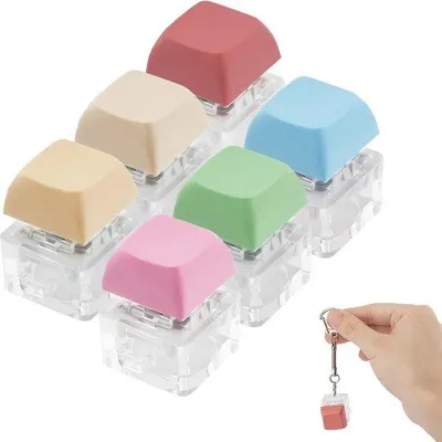 Obrázek produktu pro Sada fidgetových hraček a šperků – 6 barevných antistresových hraček s karabinou