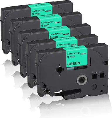 Produktbild von Print-Klex 5x Schriftband kompatibel kompatibel mit Brother TZ721 TZE-721 P-Touch 300 SP P-Touch 310 CC P-Touch 310CC P-Touch 340 C P-Touch 340C P-Touch 350 P-Touch 3600 P-Touch 540 C P-Touch 540C P-Touch 550 Ptouch 9mm x 8M G-B B-G