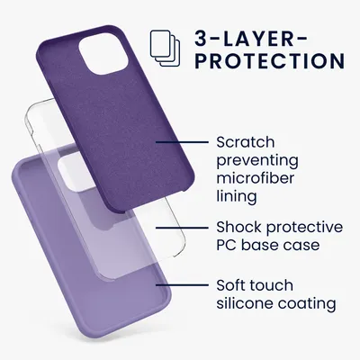 Produktbild von kwmobile Handyhülle für iPhone 13 mini Hülle, für iPhone 13 mini Case - Hülle Silikon - kabelloses Laden - Veilchen Lila