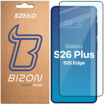 Produktbild von Szkło hartowane Bizon Glass Edge  do Galaxy S25 Edge, czarna ramka