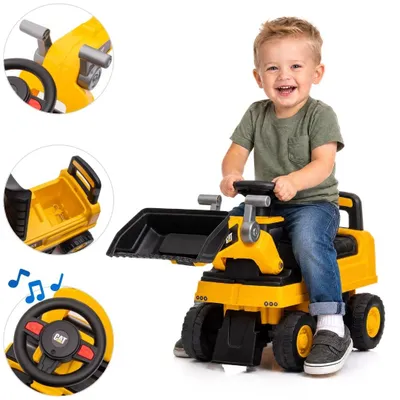 Produktbild von CAT Lader Rutschauto für Kinder (1–3 Jahre) – mit funktionellem Schaufelarm, Hupe & Stauraum – Offiziell Lizenziert Rutschfahrzeug Gelb