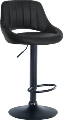 Produktbild von Barhocker SEGAD - Kunstleder Schwarz 47x48x85 cm Schwarz | Barstuhl Höhenverstellbar Mit Lehne Drehbar Tresenhocker Tresenstuhl Kneipenhocker