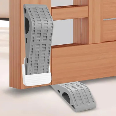 Produktbild von 2-teiliges Set Türkeile aus Gummi, rutschfest, robust, keilförmige Türstopper aus Gummi für alle Türen, zu Hause, im Büro, in Hotels