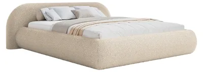 Produktbild von Selsey Shels - Polsterbett mit Bettkasten, Bouclé Hellbeige, 200x200 cm