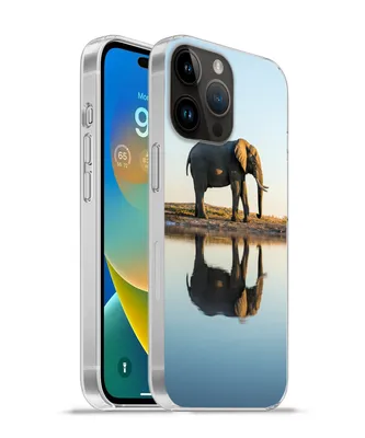 Produktbild von MuchoWow® Handyhülle Schutzhülle Hülle für Apple iPhone 14 Pro - Softcase Elefant - Wasser - Bäume - Tiere - Natur Silikon Softcase Handy Hülle - Umschlag