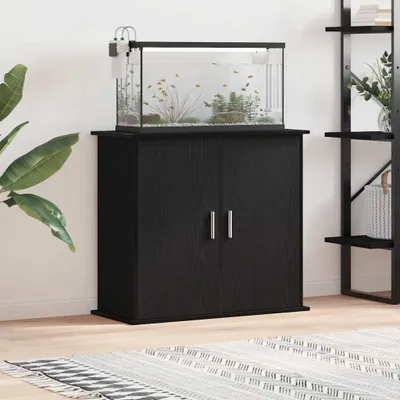Image de vidaXL Support pour aquarium Chêne noir 81x36x73 cm Bois composite