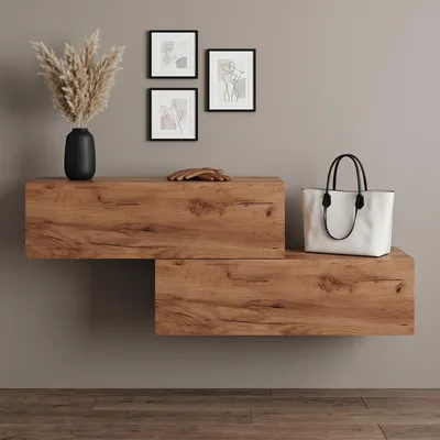 Produktbild von Planetmöbel Flur Möbel Garderobe Hängeschrank 2x 100 cm gold eiche, Wandgarderobe hängend oder stehend