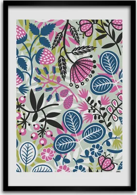 Produktbild von Bild - Bilderrahmen - 50 cm x 70 cm - MDF - Rahmen - Wandkunst Blumen