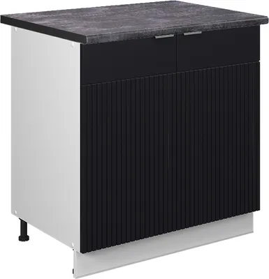 Obrázok produktu pre Kuchynská spodná skrinka Vicco Fame-Line Čierny pruhovaný/biely 80 cm antrasiitti työtaso, Model 50741