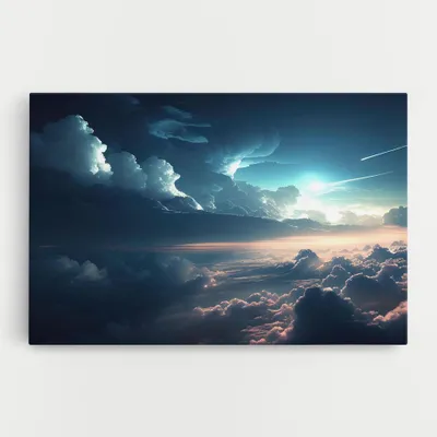 Produktbild von ARTHUB® Leinwandbild 50x70 cm, Dark Clouds | Wohnzimmerdekoration, Hängende Bilder, Wanddekoration, Heimdekoration, Landschaften, Wolken