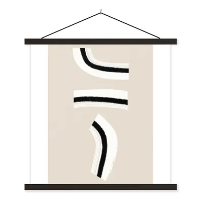 Produktbild von MuchoWow® Textilposter Linie - Pastell - Gestaltung 120x120 cm mit schwarzem Rahmen - Aufhängungsset