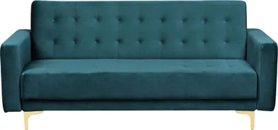 Produktbild von BELIANI Sofa Grün Samtstoff 3-Sitzer Schlaffunktion Klassisch Wohnzimmer