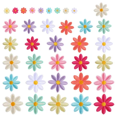 Productafbeelding van Set van 36 Gänseblümchen Strijkapplicaties in 4 Groottes