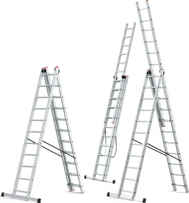 Zdjęcie produktu dla Drabina aluminiowa wielofunkcyjna 3x11 HIGHER na schody + GRATIS