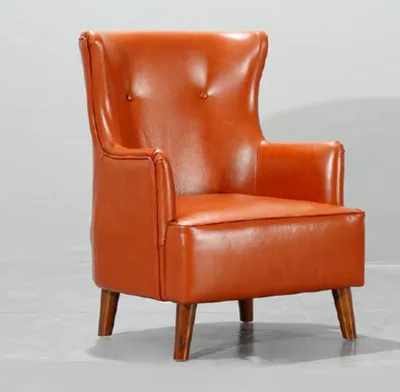 Produktbild von Orange Sessel Einsitzer Wohnzimmer Luxus Kunstleder Polstermöbel Neu