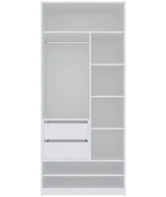 Produktbild von Marmex TRES SET13 Weiß offener Kleiderschrank mit Ablagen Schubladen 90x206x51cm