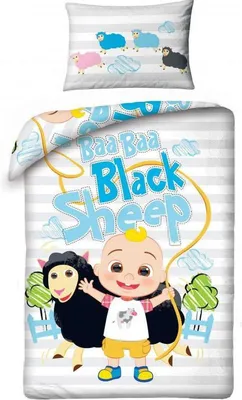 Productafbeelding van Cocomelon BABY Dekbedovertrek Baa Baa Black Sheep - 100 x 135 cm - Katoen