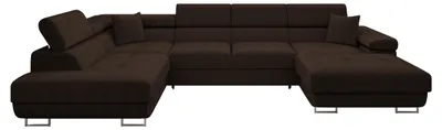 Produktbild von MIRJAN24 Wohnlandschaft Torezio Bis Cord, Stilvoll Eckcouch mit Bettkasten und Schlaffunktion, Einstellbare Kopfstützen, 346x203x70-90 cm (Farbe: Poso 06, Seite: Links)