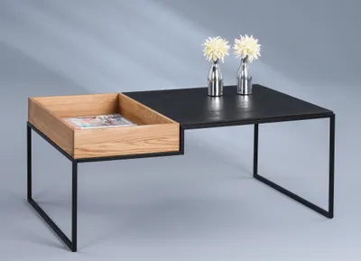 Produktbild von Couchtisch Levin in braun, schwarz - Holz, Metall - Länge 105cm, Breite 66cm, Höhe 45cm