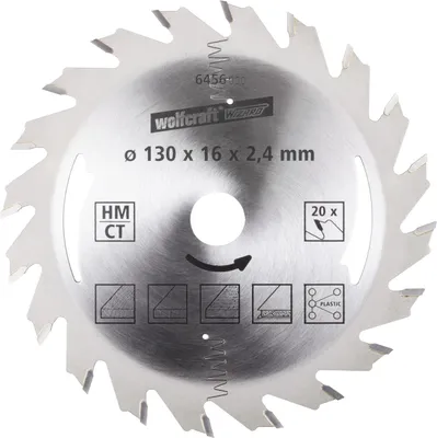 Produktbild von Wolfcraft Kreissägeblatt Serie silber Ø 130 mm Bohrung Ø 16 mm