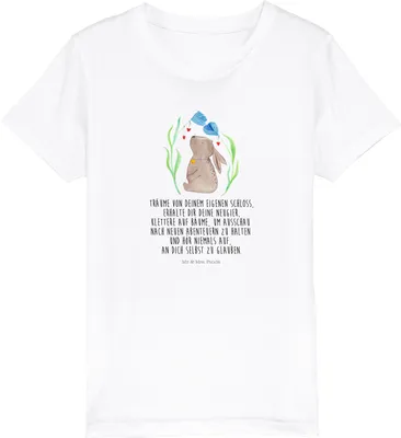 Produktbild von Mr. & Mrs. Panda Kleinkinder T-Shirt Hase Blume 7-8 Jahre (122/128) - Weiß - Geschenk, Geburtstag, Geburt, Teenager, Kaninchen, Kinder-T-Shirt, Kindershirt, Ostern