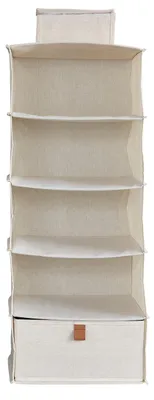 Hängeregal mit Schublade, 4 Fächer, 30x30x75 cm, Beige