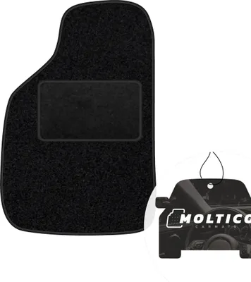 Produktbild von moto-MOLTICO Fahrer Fußmatte Auto Velours Fahrerseite Autoteppiche Schwarz Fahrermatte 1-teilig passend für Suzuki Swift I 1994-2004