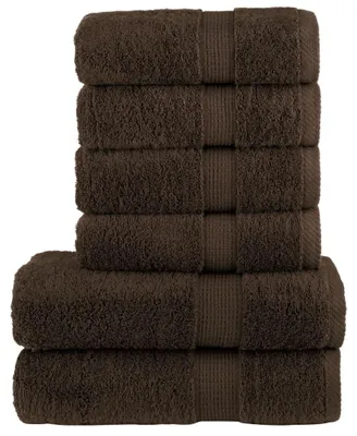 Productafbeelding van Premium Handdoekenset van 6 Stuks in Bruin, 600 g/m² Katoen