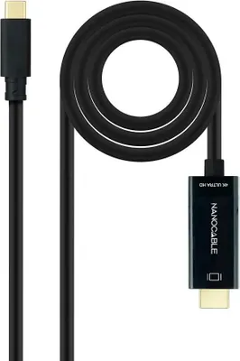 Produktbild von Nanocable 10.15.5103, 3 m, USB Typ-C, HDMI, Männlich, Männlich, Gerade