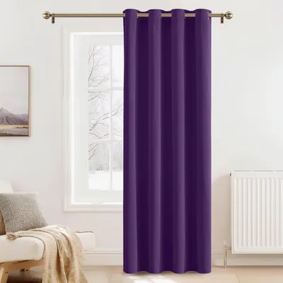Image de Rideau thermique isolant, occultant, avec œillets, dimensions 240 cm de hauteur x 140 cm de largeur, lot de 1, couleur violet