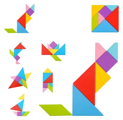 Zdjęcie produktu dla Tooky Toy drewniana układanka geometryczna Tangram - zabawka edukacyjna dla dzieci